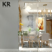 Tempered decorative glass art carving screen partition wall custom home decoration restaurant balcony porch modern simple