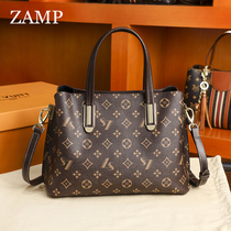 French ZAMP counter Womens bag light luxury high-capacity one-shoulder niche tote bag leather bucket bag