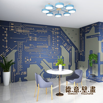 Creative circuit board chip technology sense wallpaper Wire circuit e-sports company office Internet cafe wallpaper