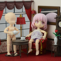 Q version movable plain doll doll model hand joint ob11 accessories GSC clay head 12 points nude doll