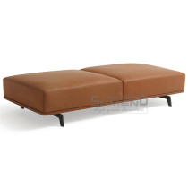 Nordic Light Lavish Strip Living-room Changing Shoes Stool Bedroom Minimalist Leather Art Bed Tailstool Cloakroom Real Leather Couch Stool Home