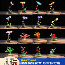 Hotel plate decoration plate decoration creative decoration flowers and sashimi dishes