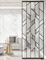 Glass screen partition Changhong art frosted Nordic light luxury modern simple living room Net red iron art hollow screen