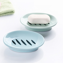 European Oval soap box toilet plastic simple double grid drain soap box bathroom face soap dish