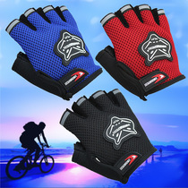 Summer outdoor breathable short finger gloves bike fox head and half finger outdoor riding gloves male and female universal