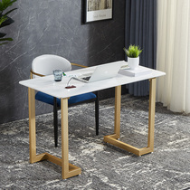 Simple modern rock board desk marble conference table leisure reception writing desk computer desk chair combination