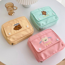 milkjoy bear hand account storage bag A6 A7 hand account material tape storage cute large capacity pen bag