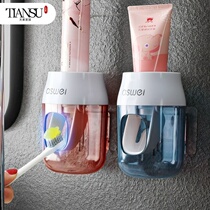 Automatic toothpaste squeezer artifact hole-free bathroom toothbrush shelf Wall-mounted household toothpaste squeezer