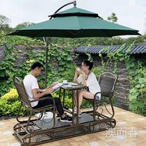 Outdoor swing double two person rocking chair outdoor lazy courtyard balcony terrace iron table and chair power rocking chair
