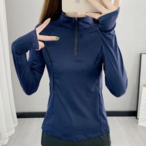 Sports T-shirt women long sleeve 2021 New Stand Collar quick-drying clothes running fitness training outdoor sunscreen clothes
