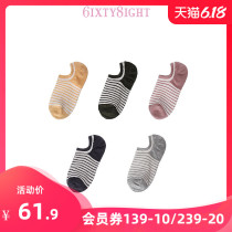 6IXTY8IGHT 68 官方时尚个性条纹柔软舒适短袜袜子5双装AC02901
