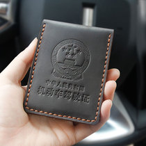 Driving license leather jacket handmade genuine leather personality motor vehicle driving license jacket Creative drivers license protective sleeve male traffic Bender