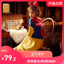 Summer Princess wind sweet lovely Japanese cotton nightdress women summer thin short sleeve long skirt Pajama home clothes