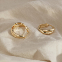 High-end cold wind~Light luxury fashion~Retro circle earrings ins niche design sense net red temperament trendy style