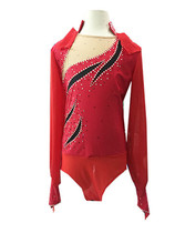 (Ze Yi customization)Childrens adult mens figure skating performance suit competition suit skating suit red diamond