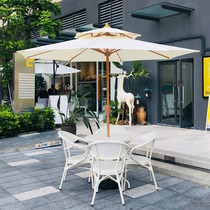 Outdoor Table And Chairs With Umbrella White Outdoor Patio Garden Combo Open Air Casual Outside Pendulum Cafe Milk Tea Shop Table And Chairs