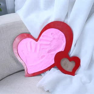 新款加厚心形情侣相框结婚礼物手印泥婚庆宝宝手足印婚礼手模包邮