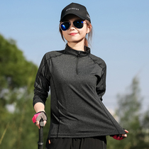 Quick-drying clothes women long sleeve size Spring and Autumn quick-drying T-shirt men long sleeve outdoor sports stand collar sweater running fitness clothes