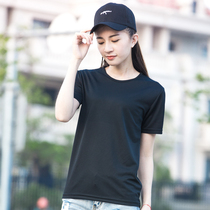 Quick-dry T-shirt womens round neck thin loose breathable sweat-absorbing fitness mens body shirt couples running sports fast-drying short sleeves