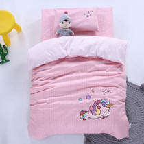 Childrens kindergarten quilt three-piece cotton six-piece quilt set into the park bedding baby bedding Spring