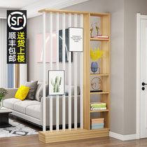 Home entrance partition landing porch vertical strip screen living room simple wall shelf modern bookshelf display rack