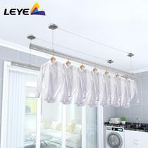 Love Iraq lifting clothes hanger balcony hand clothes hanger double rod indoor household automatic folding quilt clothes hanger