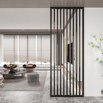 Modern light luxury stainless steel screen black gold partition hollow home living room brake decoration entrance Simple European style