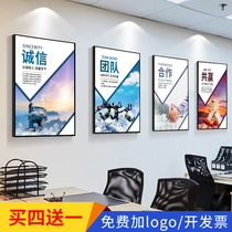 Company corporate culture wall office decoration hanging painting conference room workshop corridor inspirational slogan background wall mural