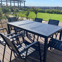 Outdoor Table And Chairs Courtyard Casual Balcony Garden Combined Open-air Outdoor Aluminum Alloy Nordic Terrace Embalming Wood Plastic Wood