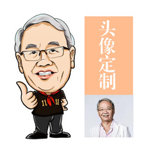 Q version comic avatar design, hand-painted cartoon portrait, exaggerated anime, real-life photo, character logo production