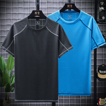 2021 summer new couple T-shirt outdoor sports fitness breathable large size running round neck t-shirt men