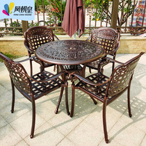 Outdoor table and chairs patio European-style cast aluminium Three-five pieces Terrace Open-air Outdoor Garden Iron Art Furniture Balcony Leisure