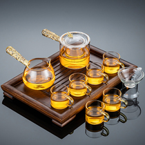 Glass tea set set home living room simple modern Kung Fu teacup side teapot tea tray whole set of tea small set