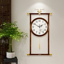 New Chinese light luxury deer head living room clock silent home fashion creative clock hanging wall Chinese wind atmospheric wall clock