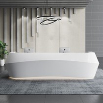 White paint paint front desk beauty salon bar curved company Hotel Welcome Desk simple modern reception cashier