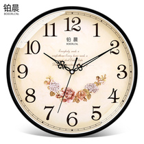 Platinum morning European silent wall clock living room bedroom office clock simple fashion wall table modern creative quartz clock