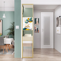 Nordic light luxury stainless steel screen entry door toilet Changhong glass iron partition living room modern simple