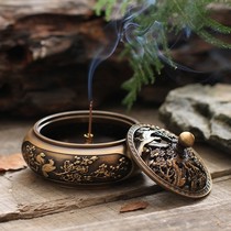 Brand beaming retro Pan incense burner pure copper household agarwood incense incense burner incense furnace for copper stove Xuande stove