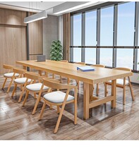 Solid wood conference table long table and chair combination simple modern desk luxury training computer desk reception negotiation table
