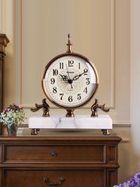 Clock living room home desktop watch ornaments personality creative fashion European retro American bedroom mute desk clock