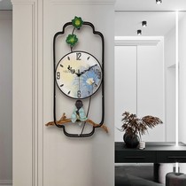 New Chinese hanging clock Living room Home China Wind watches Modern minimalist Decorative Light Extravagant Creative Clock Wall-mounted Wall Clock