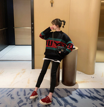Q Pullover women's 2019 winter new Korean loose letter long sleeve versatile loose Fashion Top