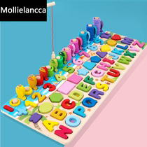 Mon Early Education Puzzle Toys 1-2-3 Young Children Building Blocks Geometric Cognition Paired Digital Hand Grip Puzzle Jigsaw Puzzle