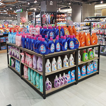 Supermarket Triple Layer Milk Pile Promotion Pile Display Rack Display Shelf Edible Grain Oil Shelf Steel Wood Pile Head Washout Ground Pile