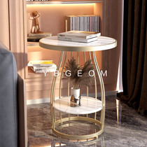 Sofa side few Nordic marble light luxury corner table small coffee table living room modern simple side table bedside cabinet iron art