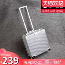 Enclosure 18 inch small trolley case female 16 inch luggage 20 inch silent universal wheel light suitcase aluminum frame