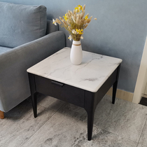 Eaves sofa side cabinet rock board side few Nordic coffee table solid wood living room corner cabinet light luxury marble corner