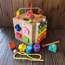 0123-year-old baby intelligence box early education puzzle shape pairing around beaded piano wooden children boys and girls toys