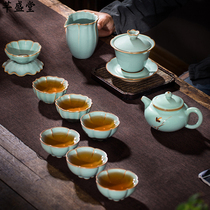 Qian Shengtang Jingdezhen Ruyao Kung Fu Tea Set Home Office Living Room Ceramic Teapot Customized High-end