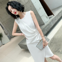 白色小个子晚礼服女短款宴会名媛气质连衣裙平时可穿高端大气显瘦